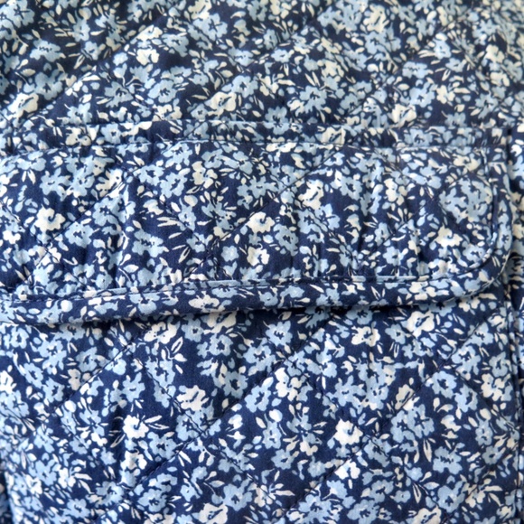 J. Crew Factory Womens Blue Ditsy Floral Quilted Jacket BK345 - Picture 6 of 12